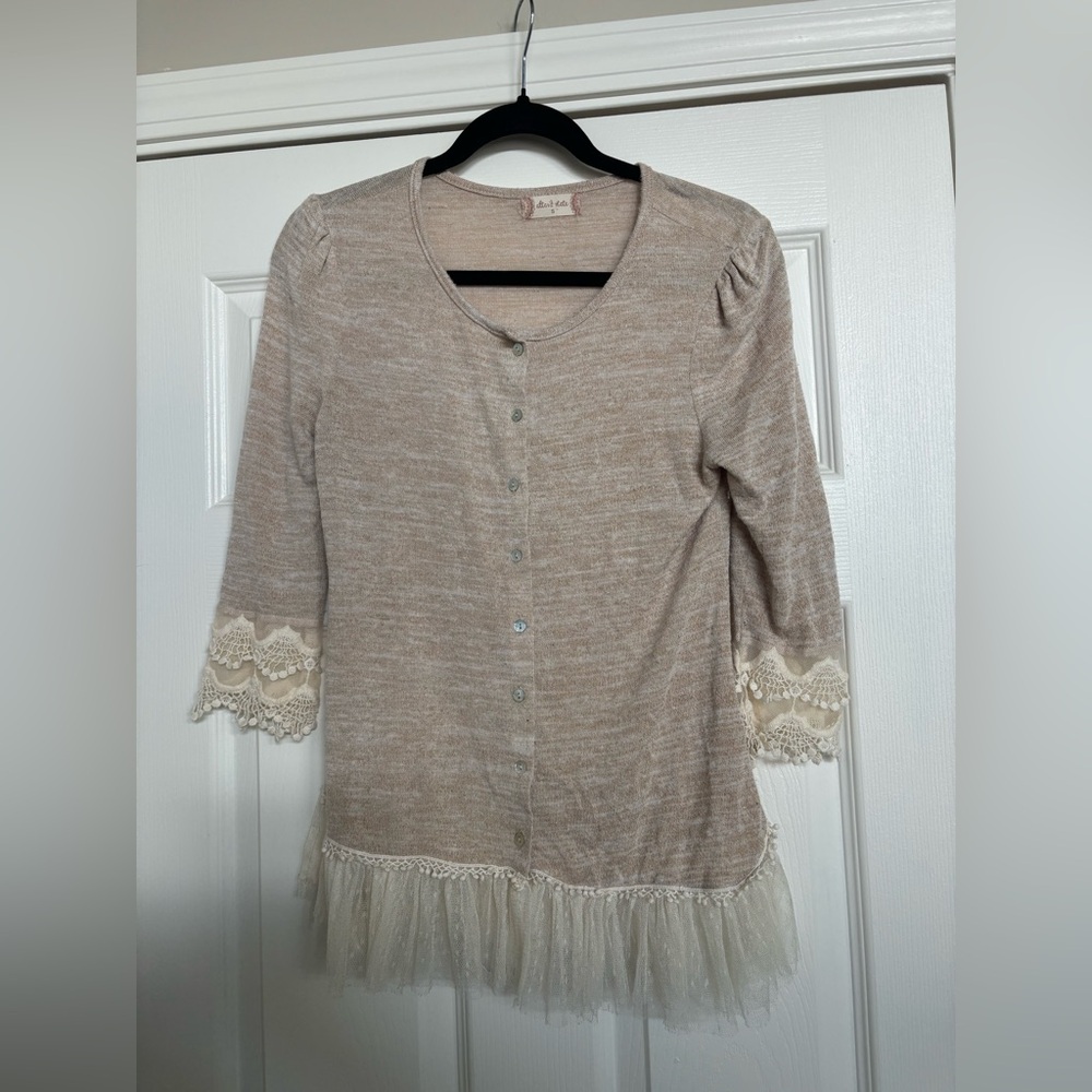 Altar'd State Beige Knit Cardigan Top